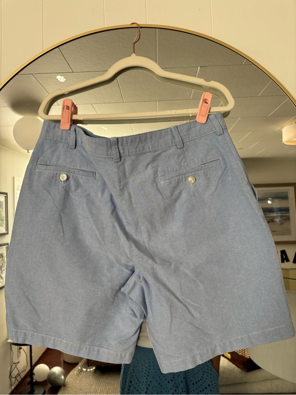 Jos. A. Bank Light Blue Flat-Front Men's Shorts - Picture 2 of 3